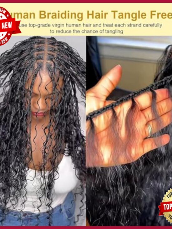 3 Bundles 150g Human Hair Extensions Water Wave No Weft Braiding Hair main image 6